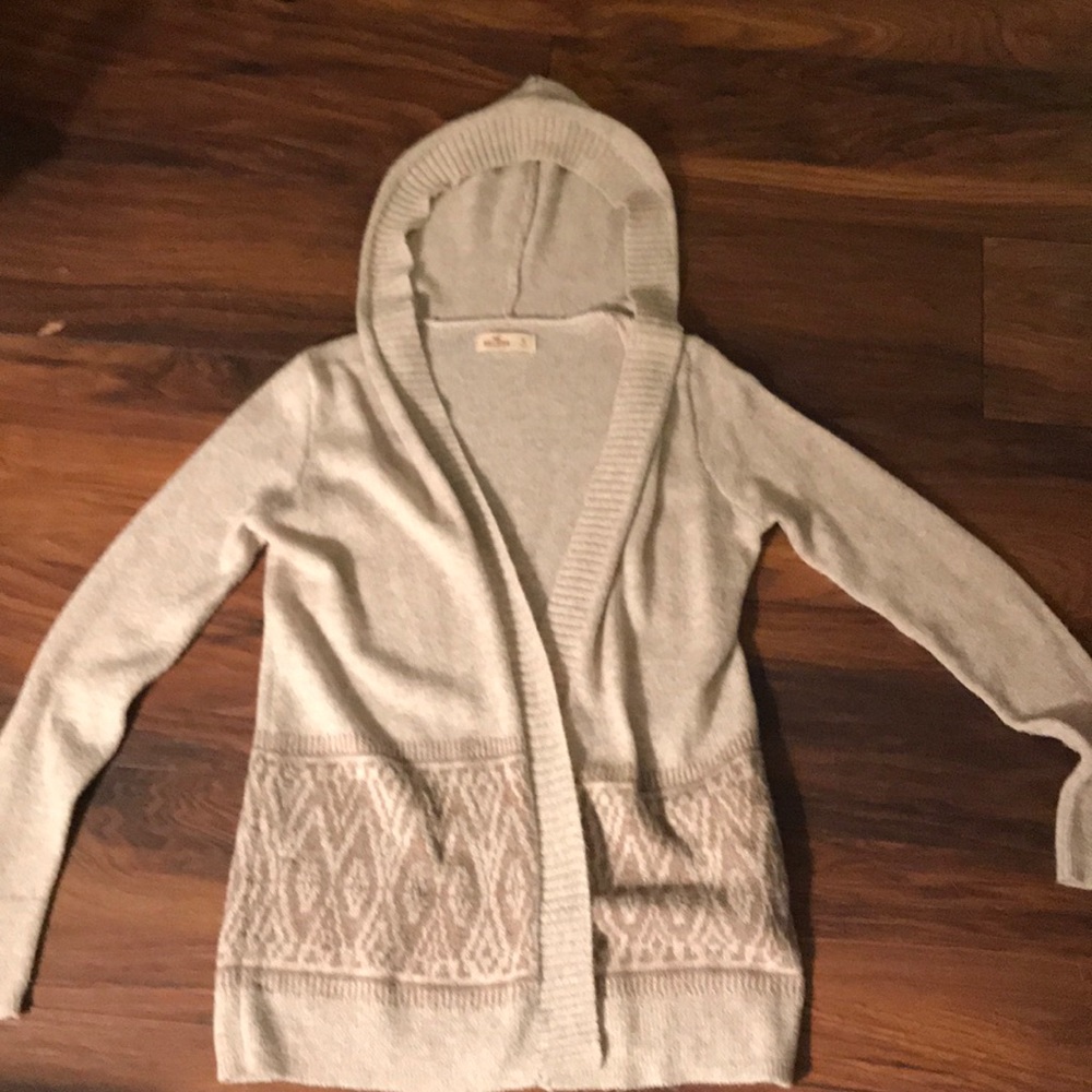 Soft Hollister hooded open sweater